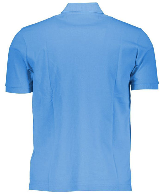 Light Blue Cotton Men Polo Shirt