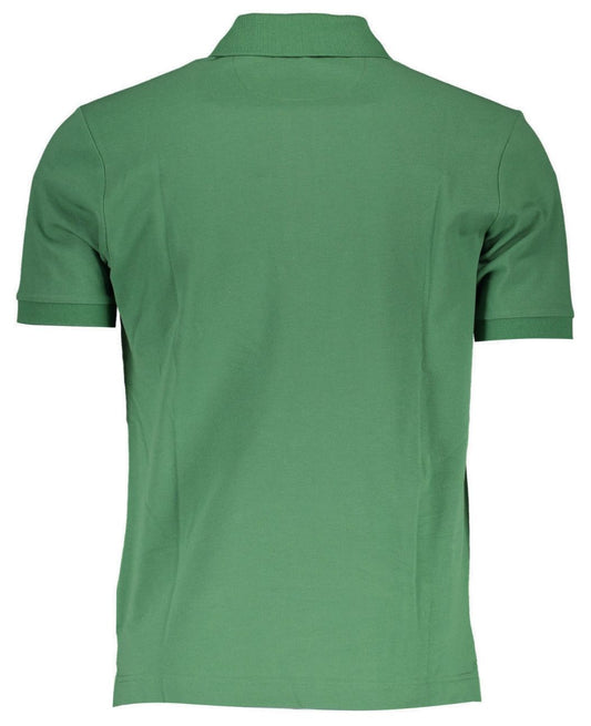 Green Cotton Men Polo Shirt