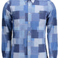 Blue Cotton Men Shirt