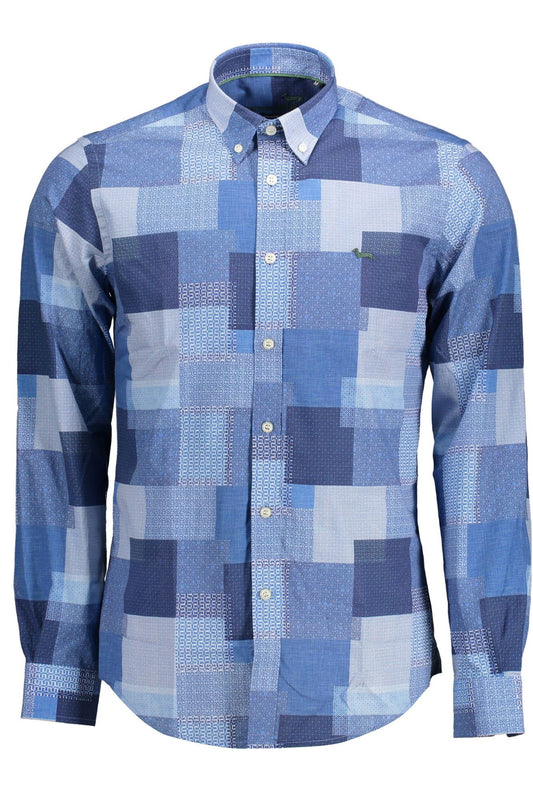 Blue Cotton Men Shirt