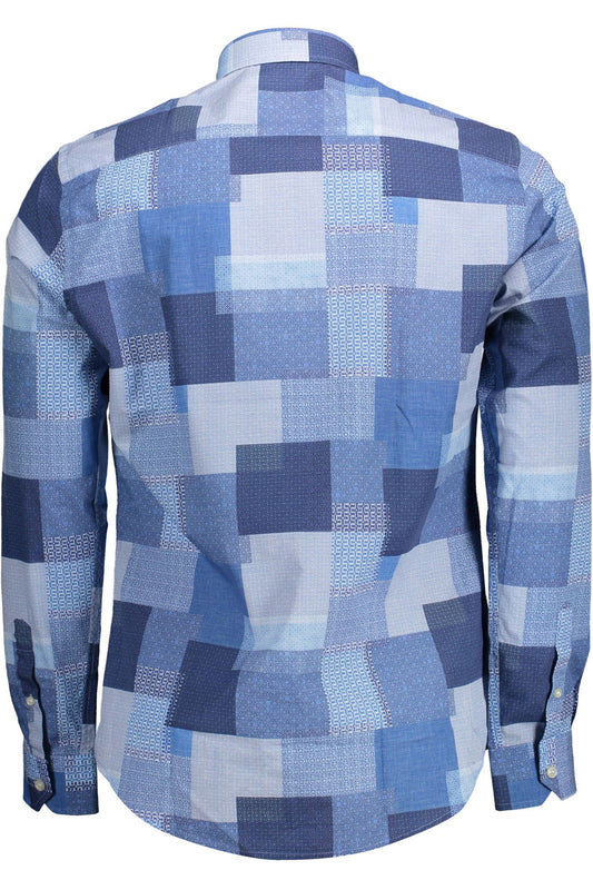 Blue Cotton Men Shirt