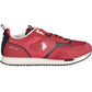 Red Polyester Men Sneaker