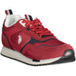 Red Polyester Men Sneaker