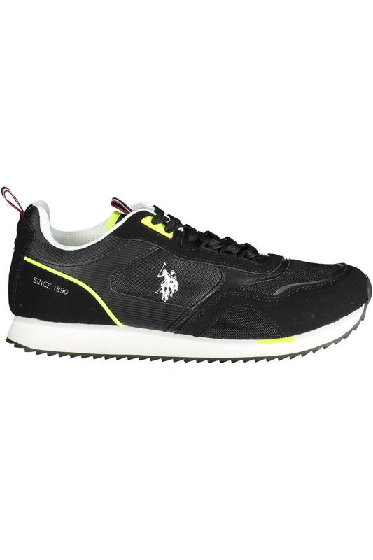 Black Polyester Men Sneaker