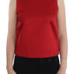 Elegant Red Silk Sleeveless Tank Top