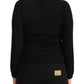 Elegant Black Long Sleeve Pullover Sweater