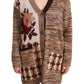 Chic Multicolor Knitted Cardigan Sweater