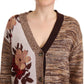 Chic Multicolor Knitted Cardigan Sweater