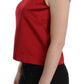 Elegant Red Silk Sleeveless Tank Top