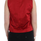 Elegant Red Silk Sleeveless Tank Top