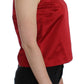 Elegant Red Silk Sleeveless Tank Top