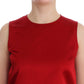 Elegant Red Silk Sleeveless Tank Top