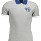 Gray Cotton Men Polo Shirt