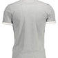 Gray Cotton Men Polo Shirt