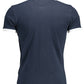Blue Cotton Men Polo Shirt