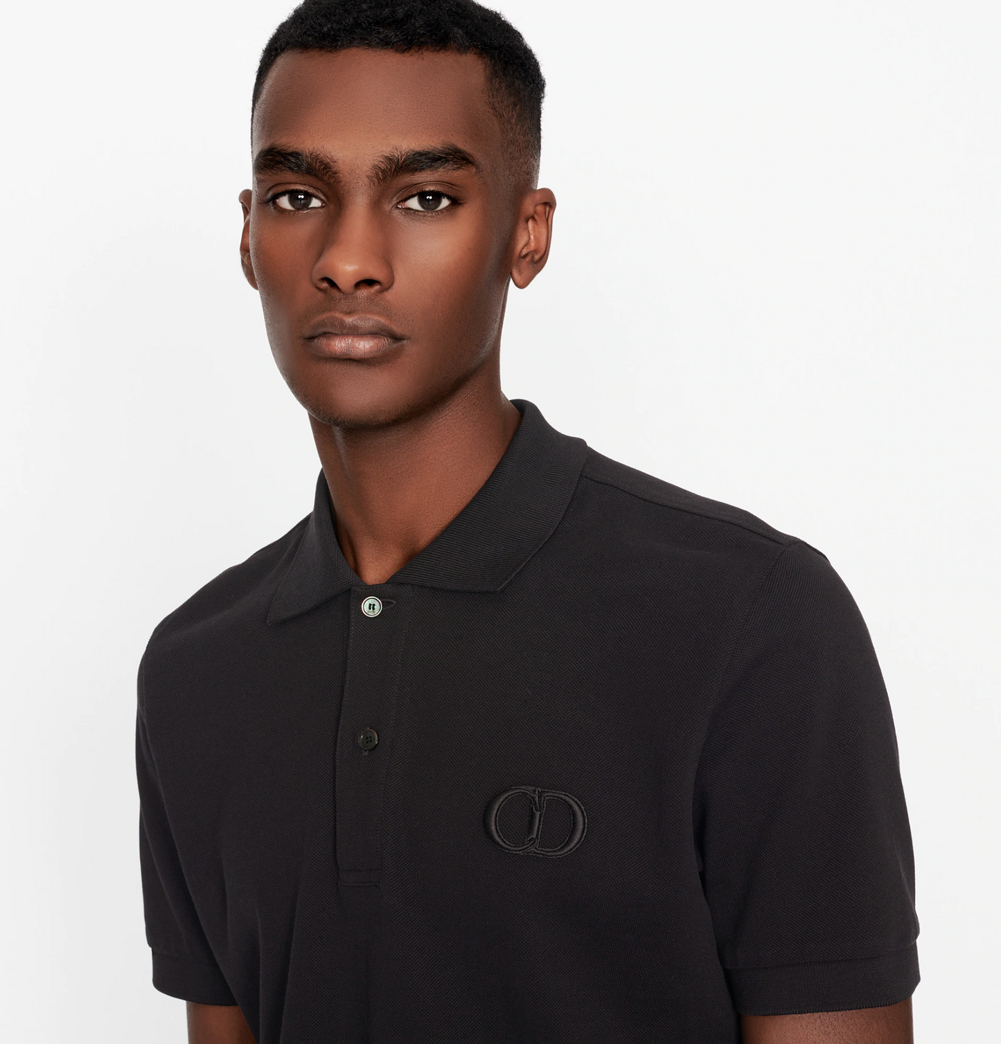 Black Cotton Men Polo Shirt