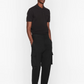 Black Cotton Men Polo Shirt