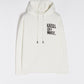 Elegant White Cotton Hooded Sweatshirt