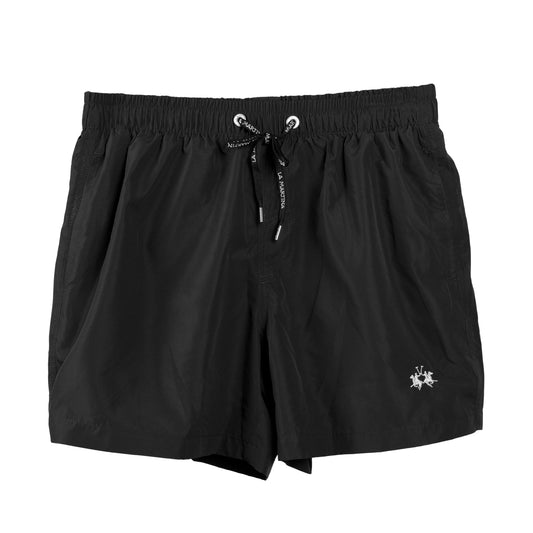 Black Polyester Men Swim Short
