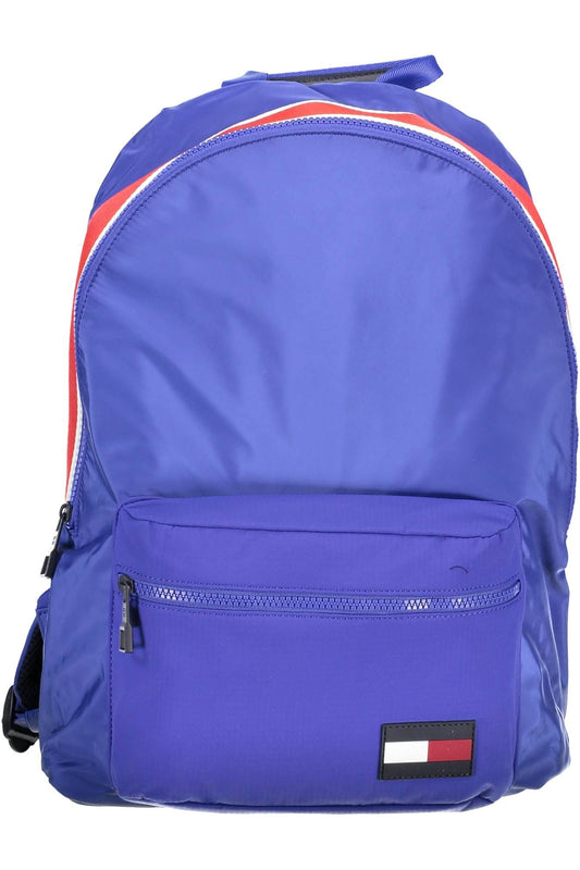 Blue Nylon Men Backpack