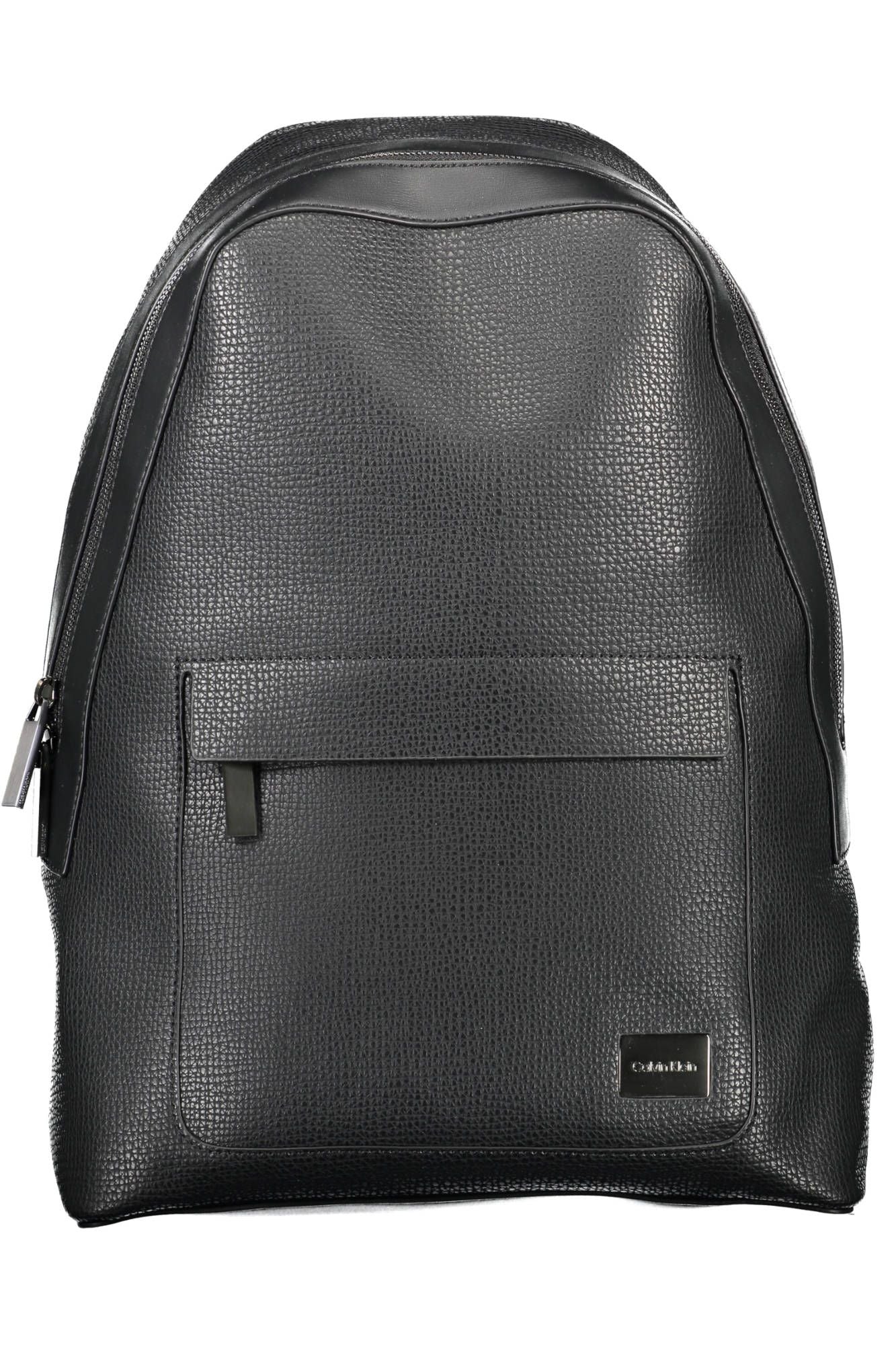 Black Polyurethane Men Backpack