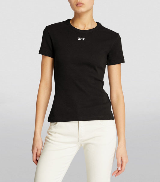 Black Cotton Women T-Shirt