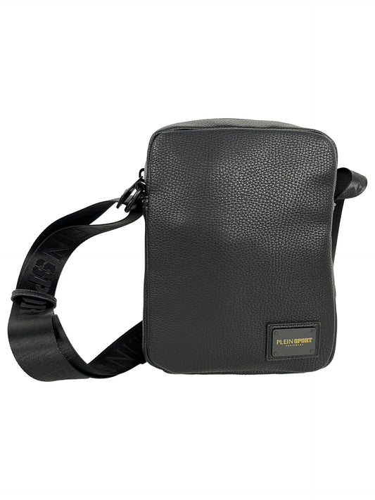 Black Polyester Men Messenger Bag