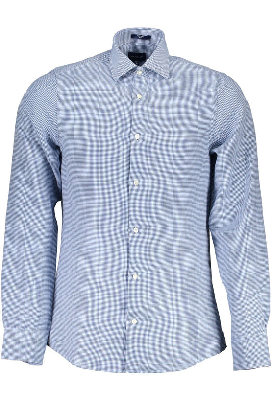Blue Cotton Men Shirt