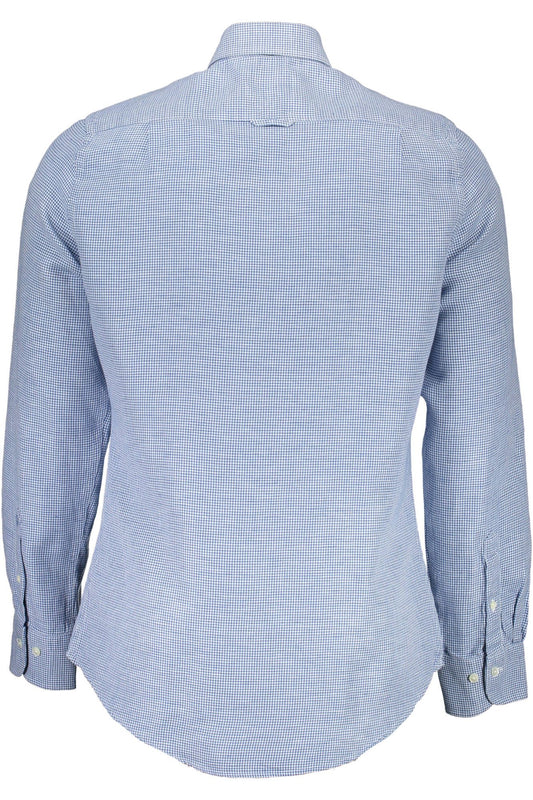 Blue Cotton Men Shirt