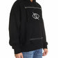 Elegant Black Hoodie with Print Pocket