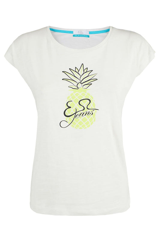 White Cotton Women T-Shirt