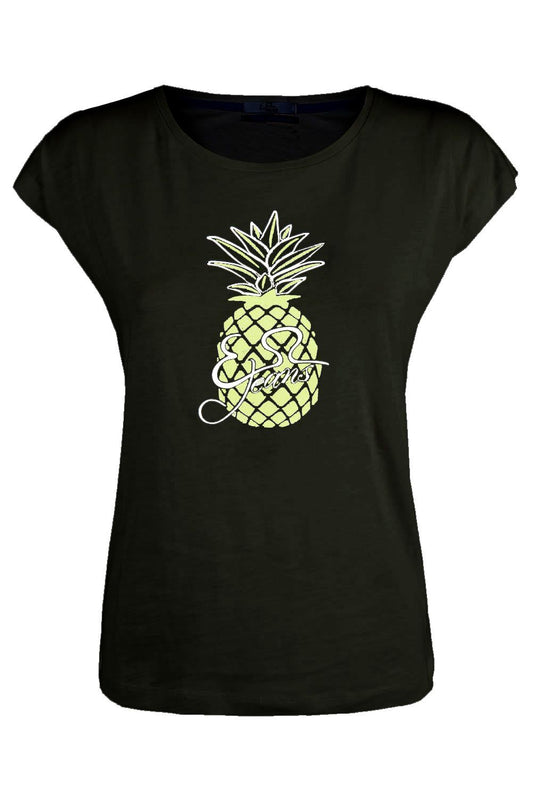 Black Cotton Women T-Shirt