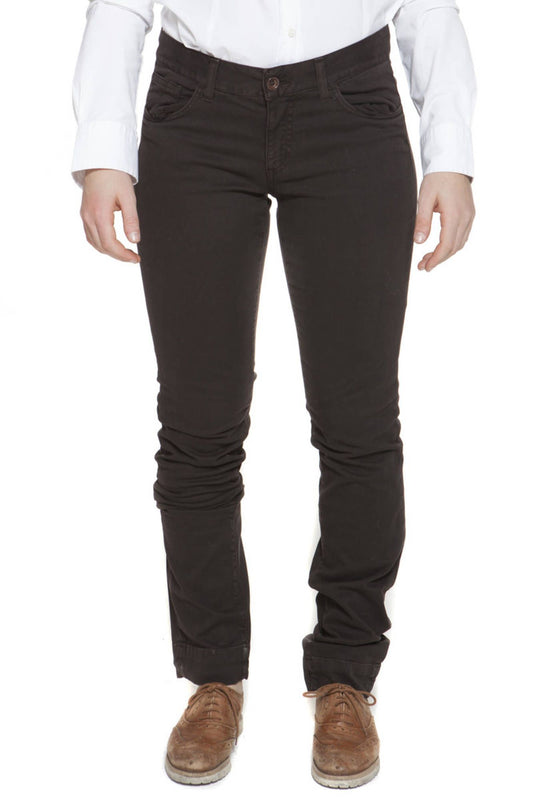 Brown Cotton Women Pant