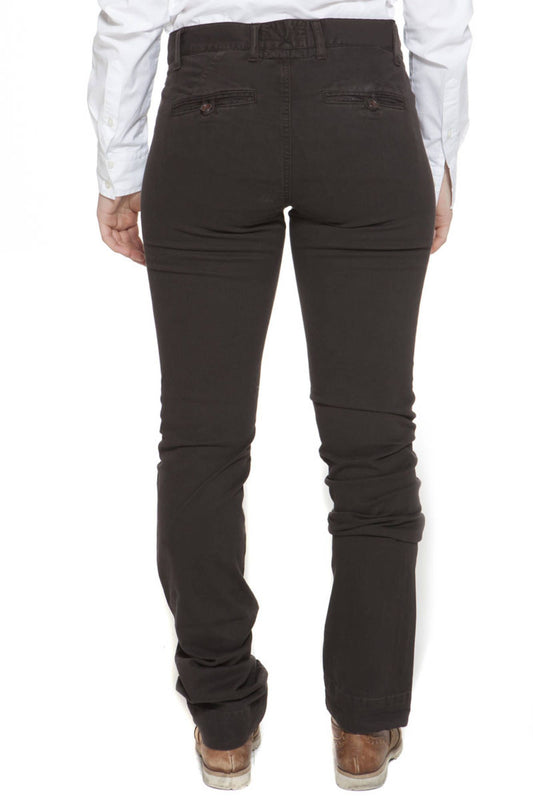 Brown Cotton Women Pant