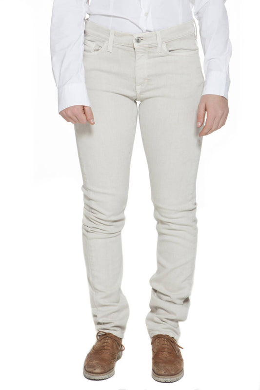Beige Cotton Women's Trouser