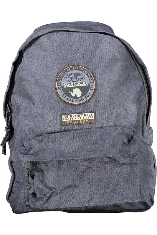 Blue Polyester Men Backpack
