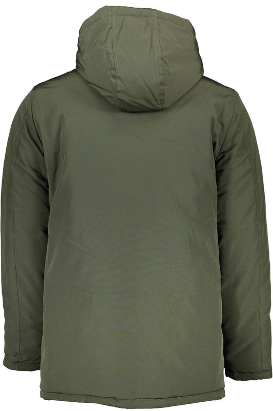 Green Cotton Men Jacket