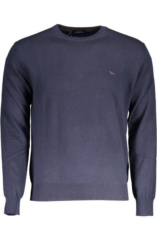 Blue Cotton Men Sweater