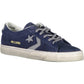 Blue Leather Women Sneaker