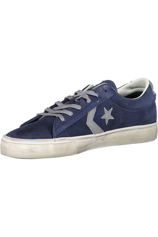 Blue Leather Women Sneaker