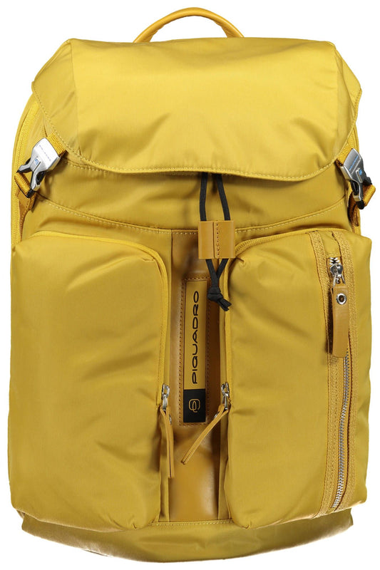 Yellow Nylon Men Backpack