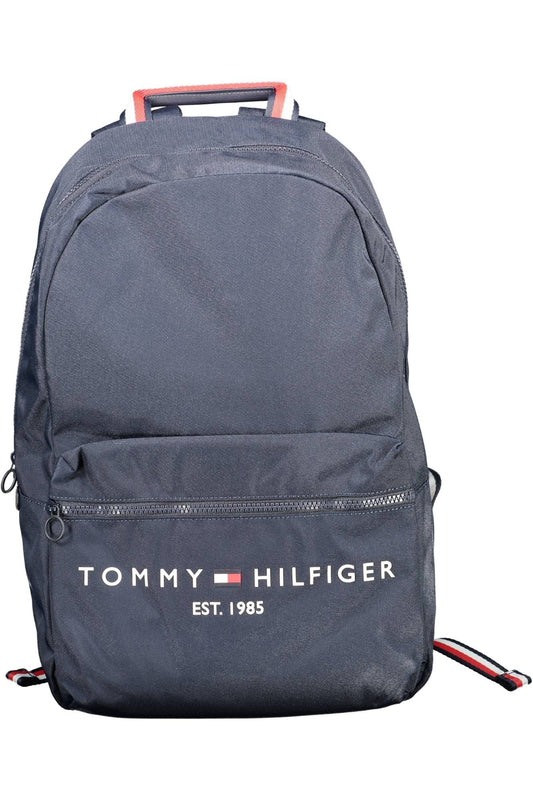 Blue Polyester Men Backpack