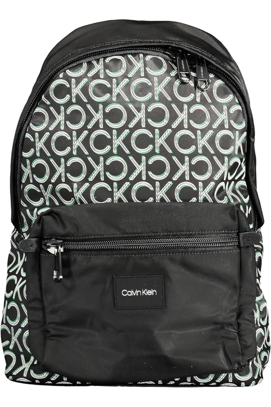 Black Polyester Men Backpack