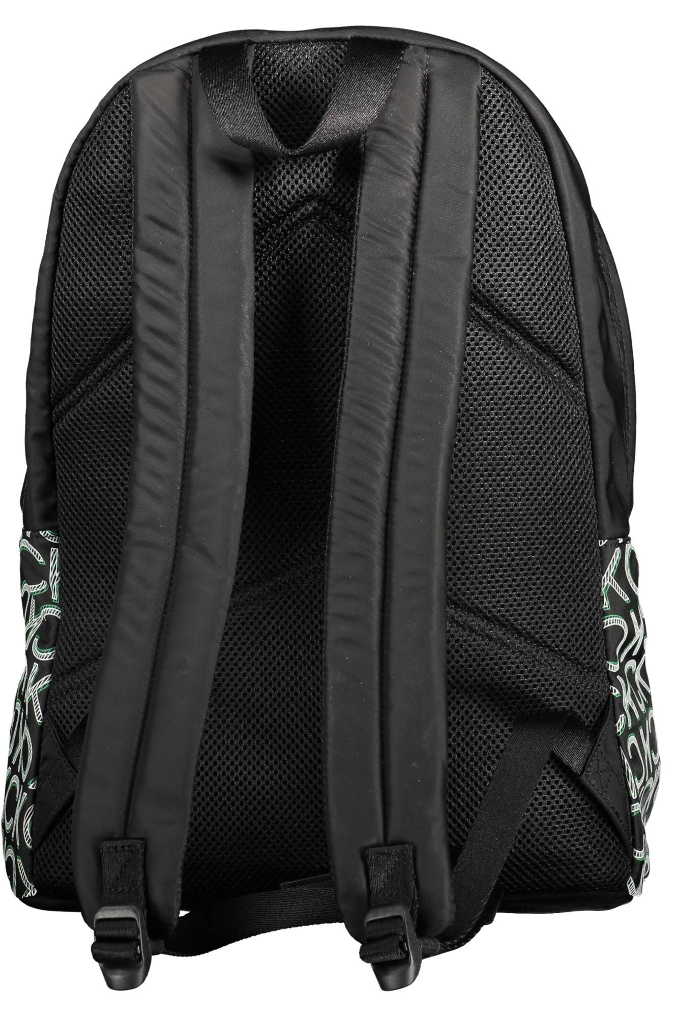 Black Polyester Men Backpack