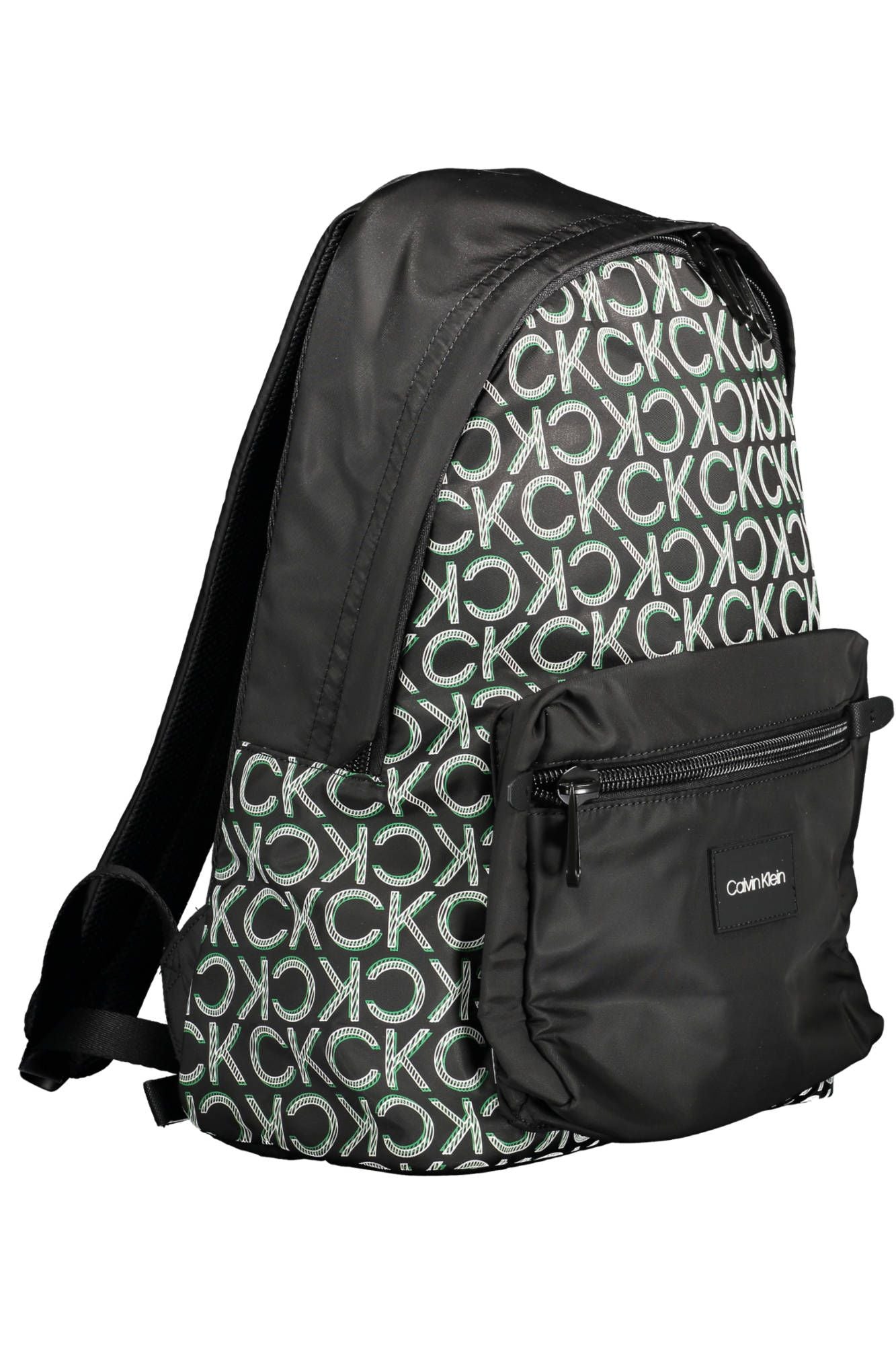 Black Polyester Men Backpack