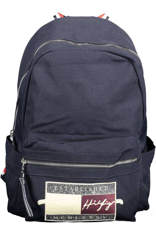 Blue Polyester Men Backpack