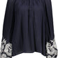 Blue Viscose Women Shirt