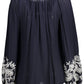 Blue Viscose Women Shirt