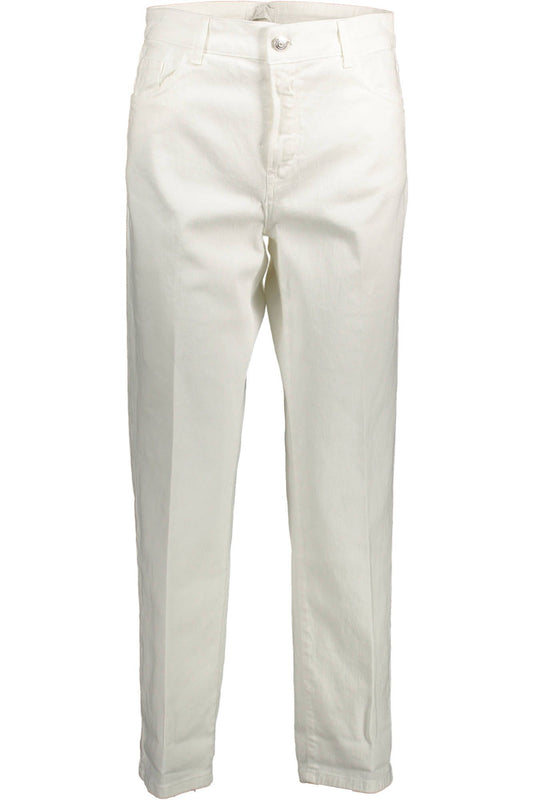 White Cotton Women Trouser
