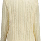 Elegant Crew-Neck Embroidered Sweater